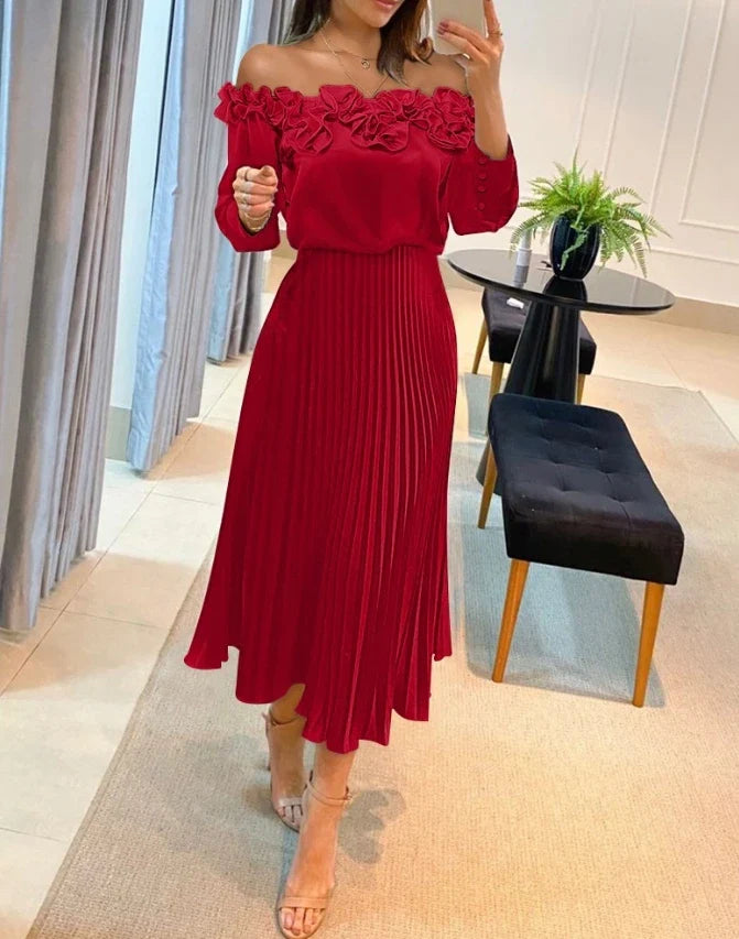Elegante off-shoulder maxi jurk voor dames