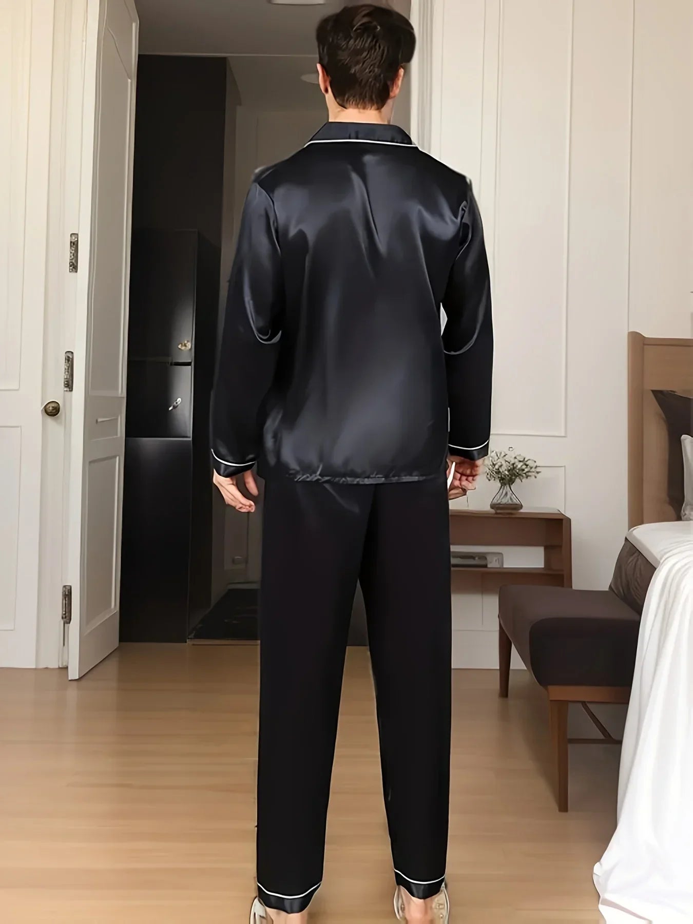 Luxe Satijnen Pyjamaset voor Heren