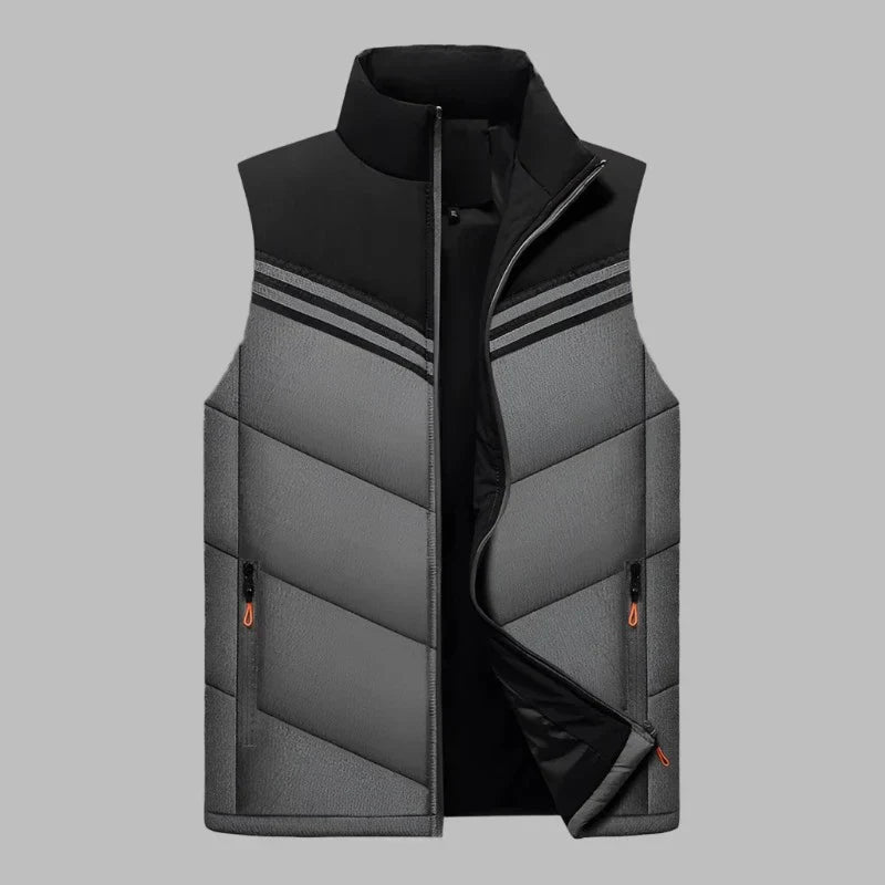 Heren Bodywarmer – Slim Fit – Gewatteerd – Hoge Kraag – Ritszakken