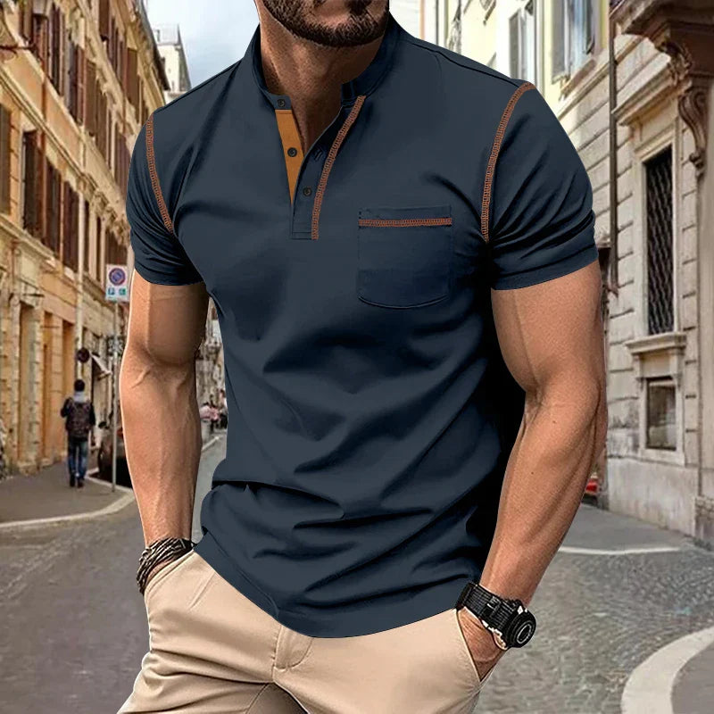 Casual Poloshirt met Opstaande Kraag voor heren