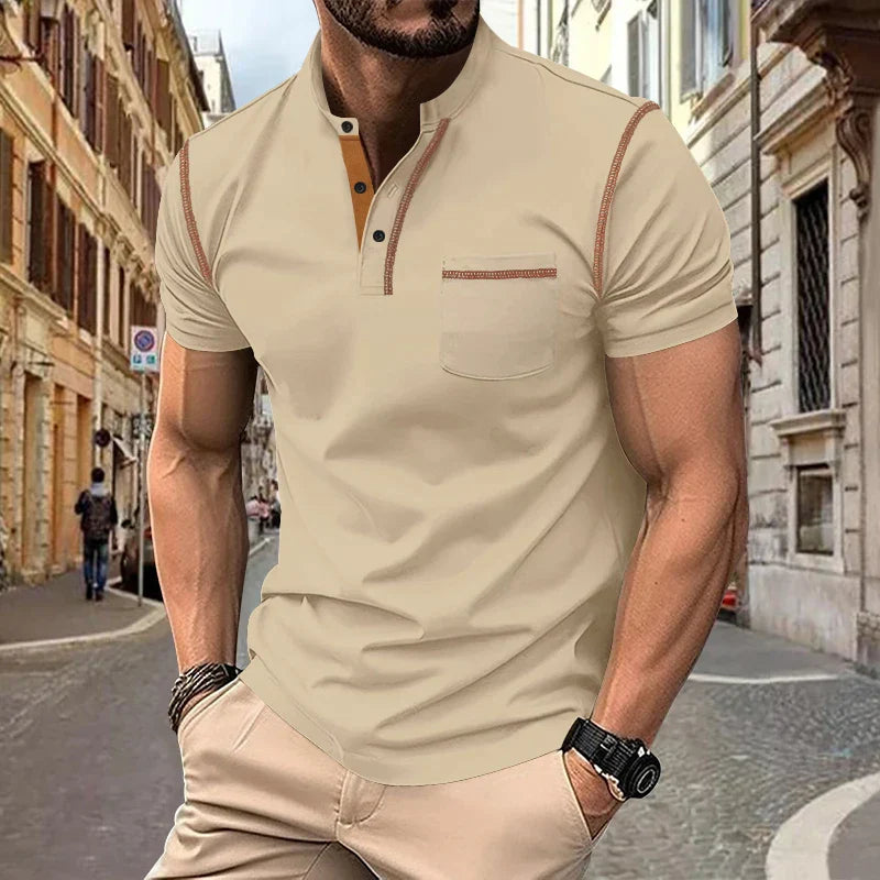 Casual Poloshirt met Opstaande Kraag voor heren