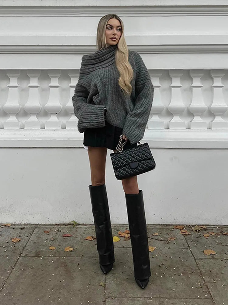 Luna Off-Shoulder Sweater | Knitted Comfortable Sweater