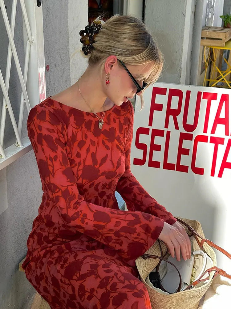 Kathy - Elegante maxi jurk met bloemenprint