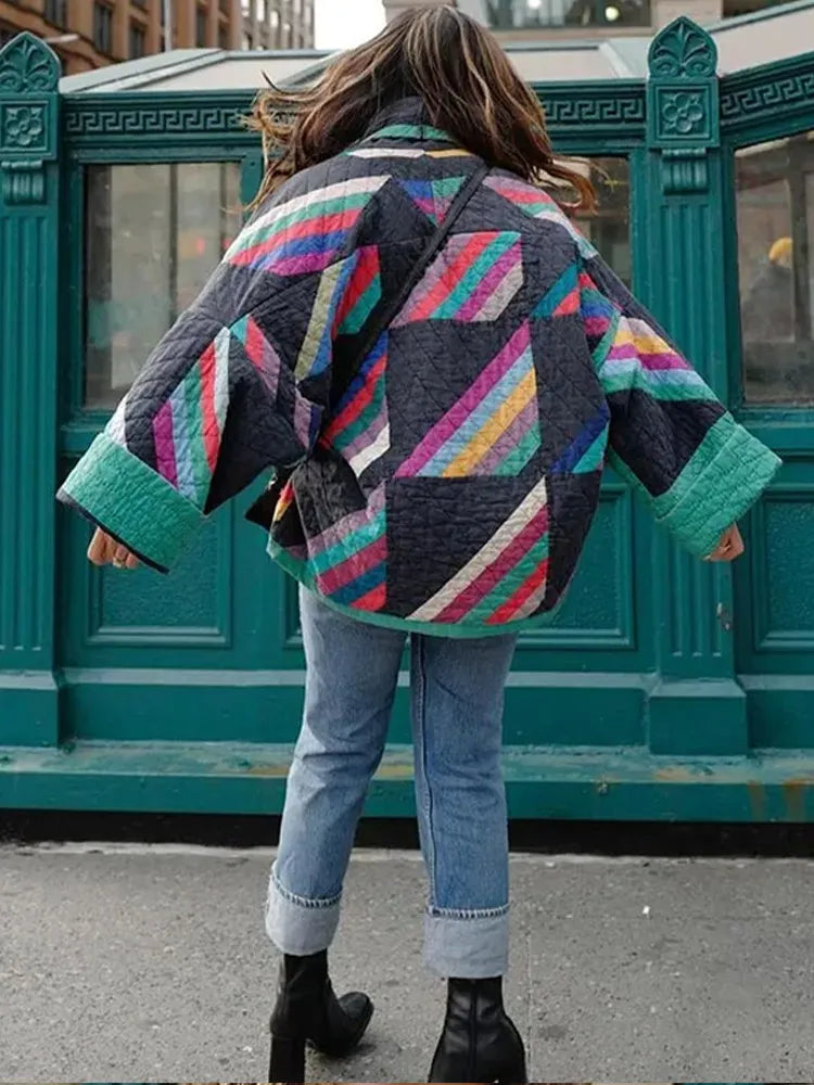Rocky - Retro gewatteerde oversized jas