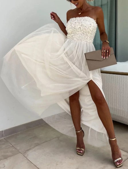 Chique Vloeiende One-Shoulder Maxi Jurk