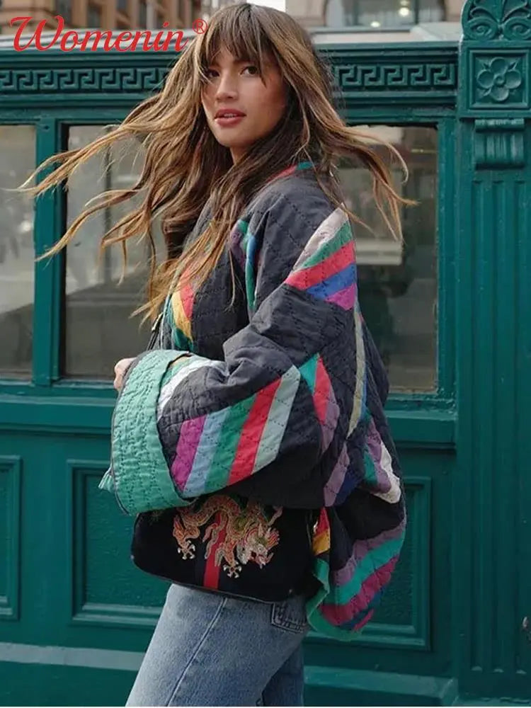 Rocky - Retro gewatteerde oversized jas