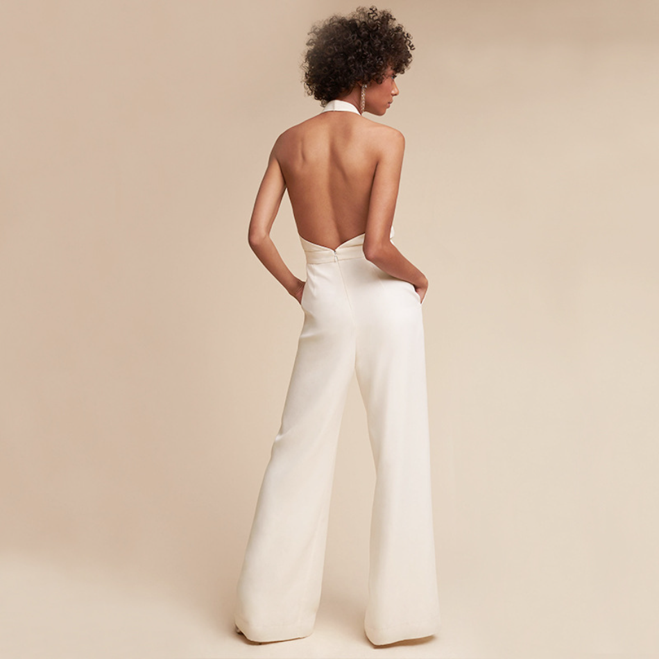 Casual Jumpsuit met Korte Mouwen en Wijde Pijpen Dames