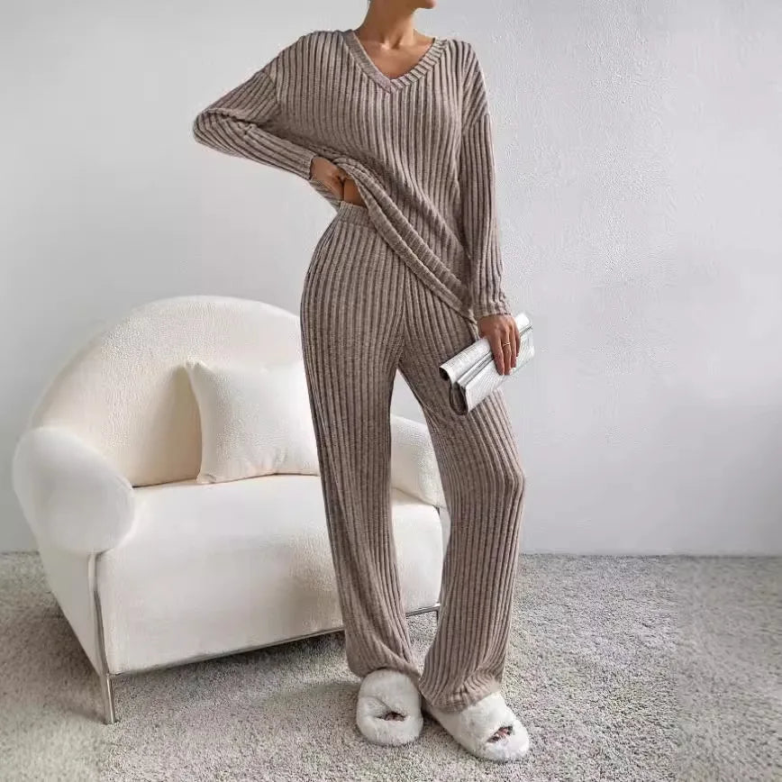 Tweedelige Geribbelde Lounge Set