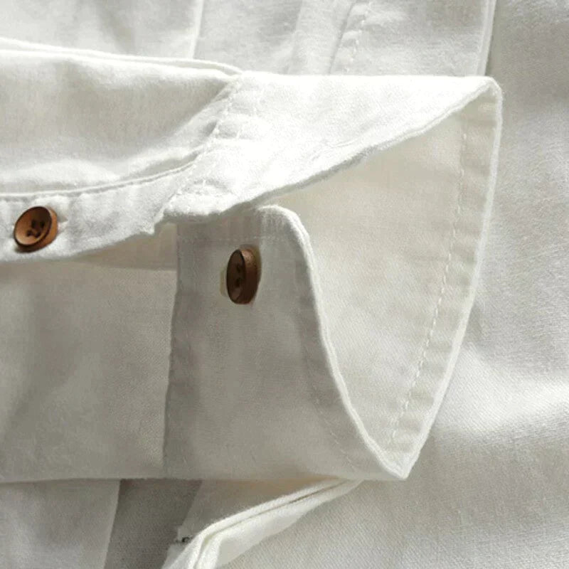 Stijlvolle Heren Slim Fit Shirt met Hoge Kraag en Lange Mouwen
