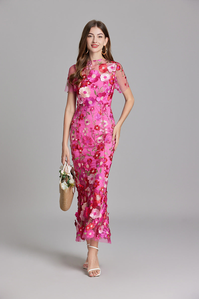 Stijlvolle Mouwloze Maxi Jurk met Borduursels voor Dames