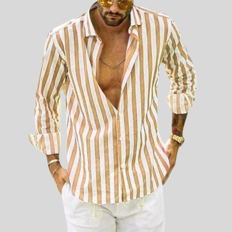Ademend Slim Fit Linnen Zomer Overhemd voor Heren
