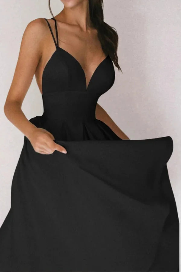 Trendy V-Hals Maxi Jurk