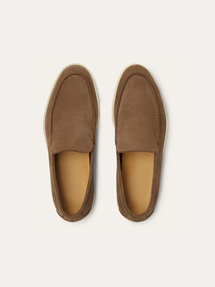 Elegante Bruine Loafers van Suède voor Heren