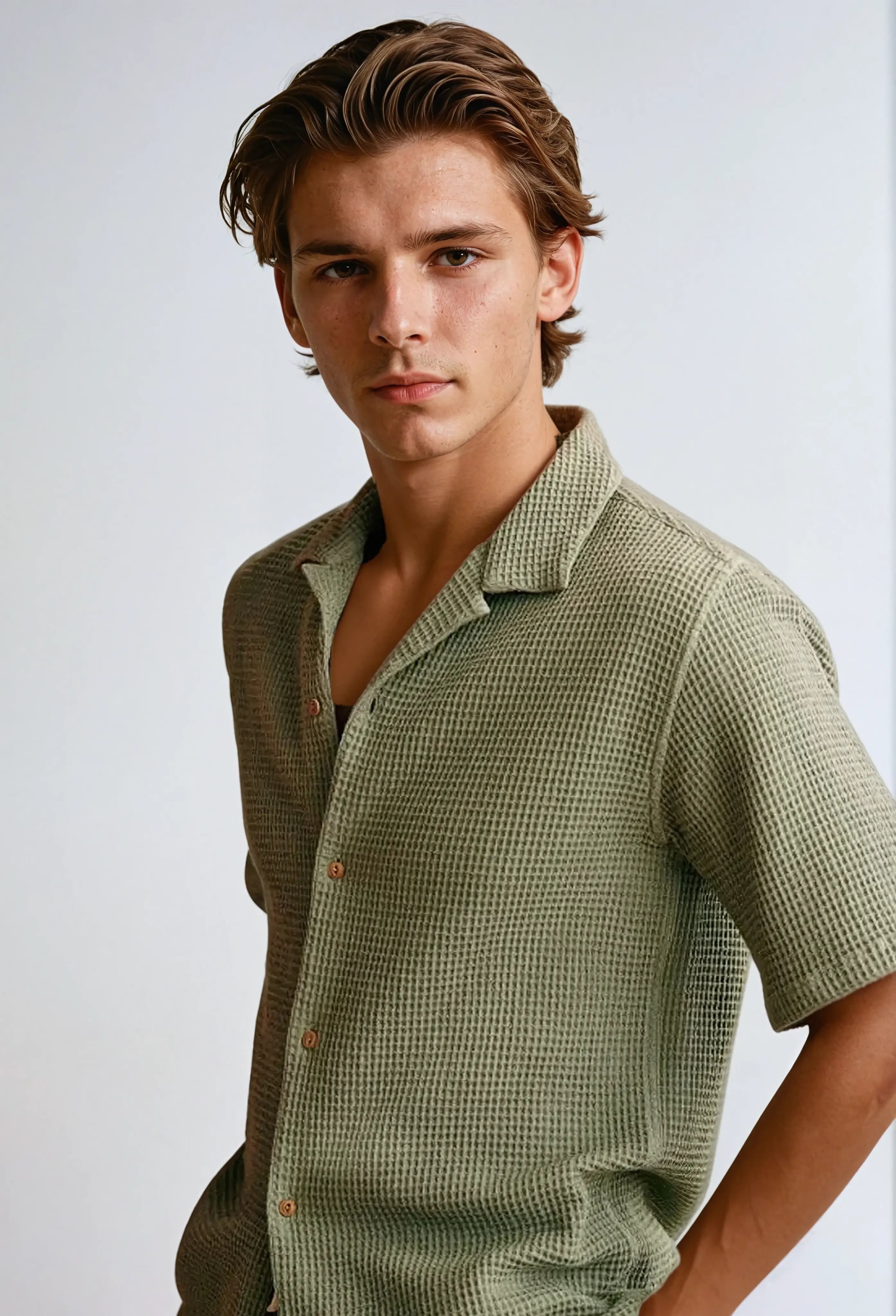 Old Money Waffle Polo Shirt voor Heren