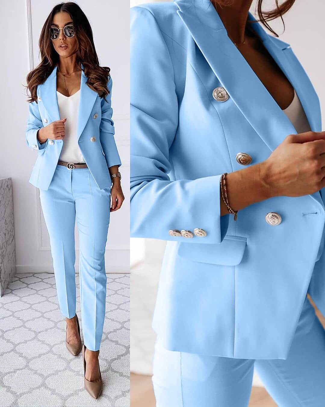 Elegante Blazer Set voor een Verfijnde Stijl
