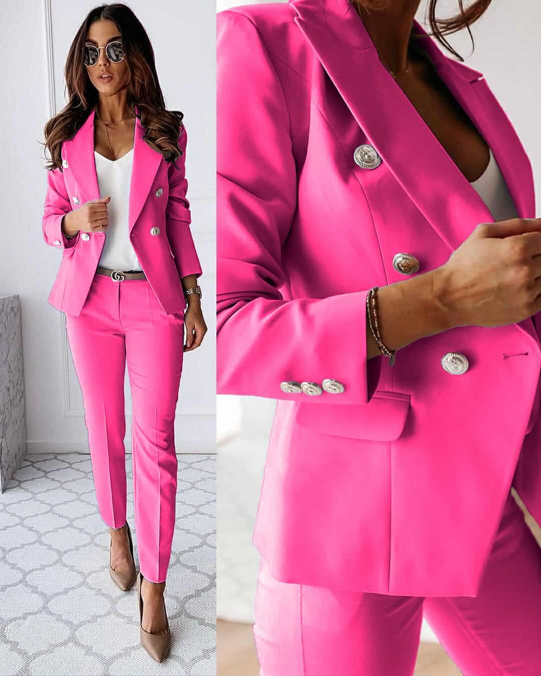 Elegante Blazer Set voor een Verfijnde Stijl