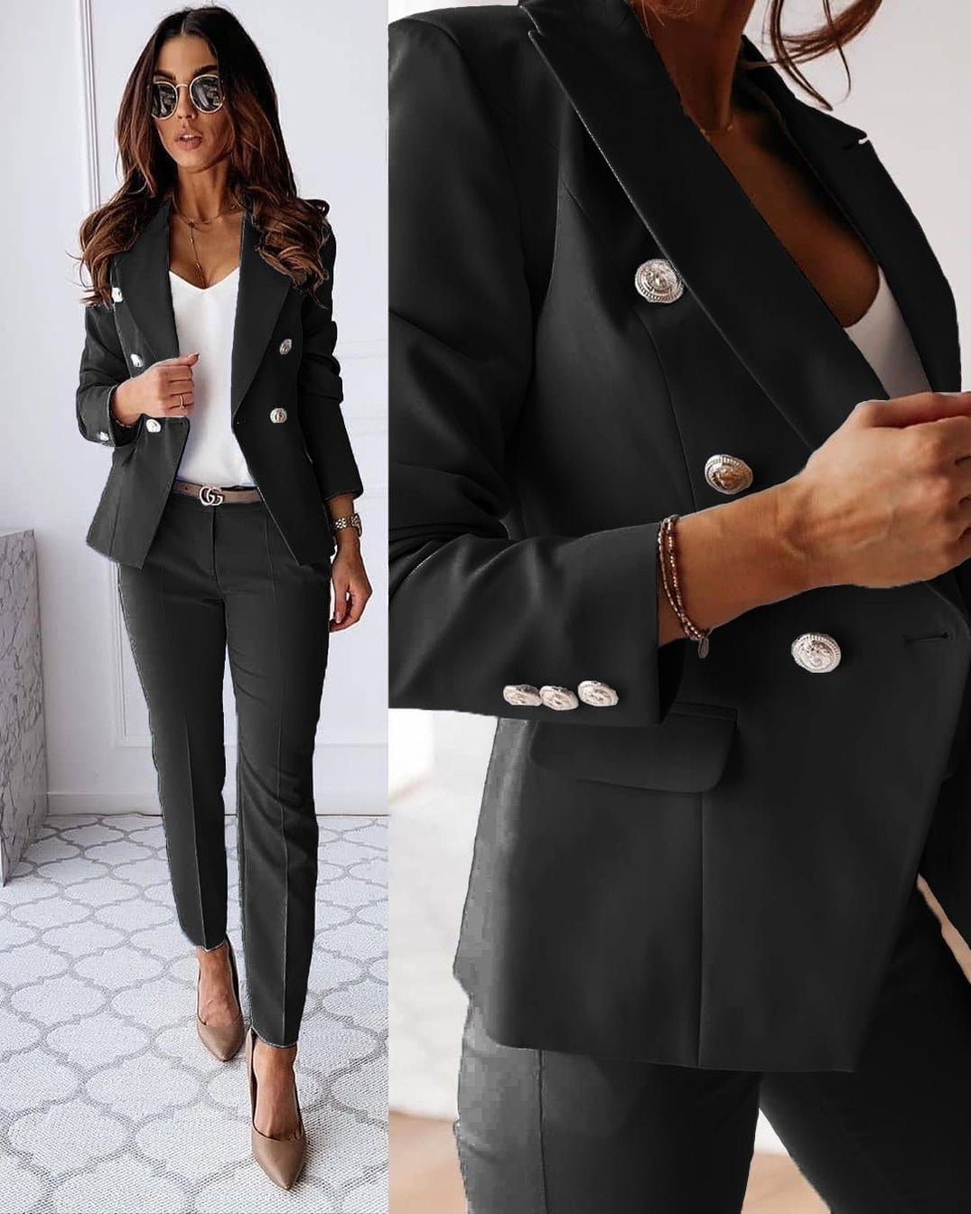Elegante Blazer Set voor een Verfijnde Stijl
