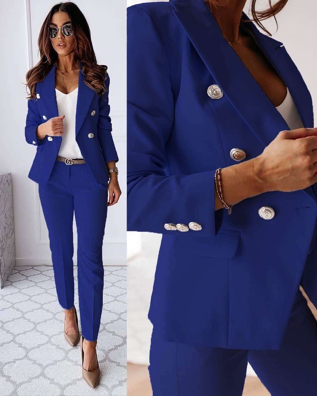 Elegante Blazer Set voor een Verfijnde Stijl