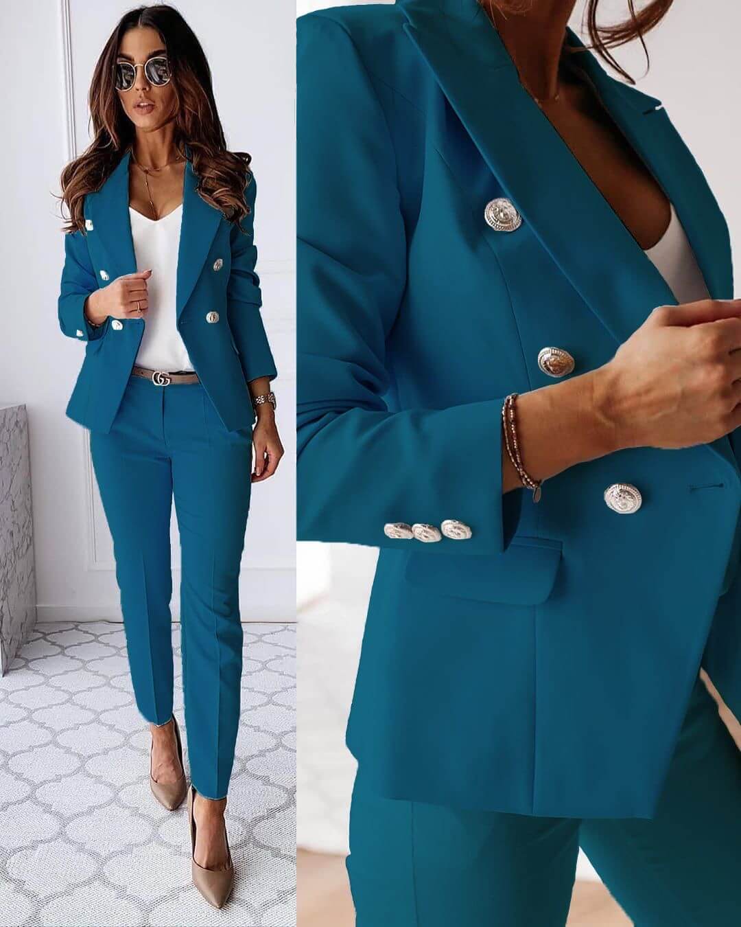 Elegante Blazer Set voor een Verfijnde Stijl