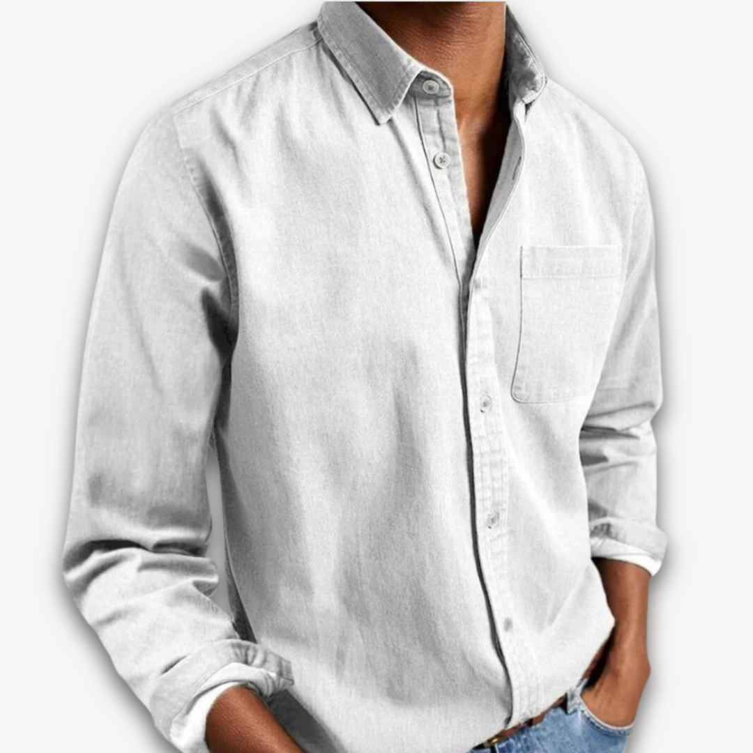 Heren Katoenen Button-Up Shirt - Casual Lange Mouwen