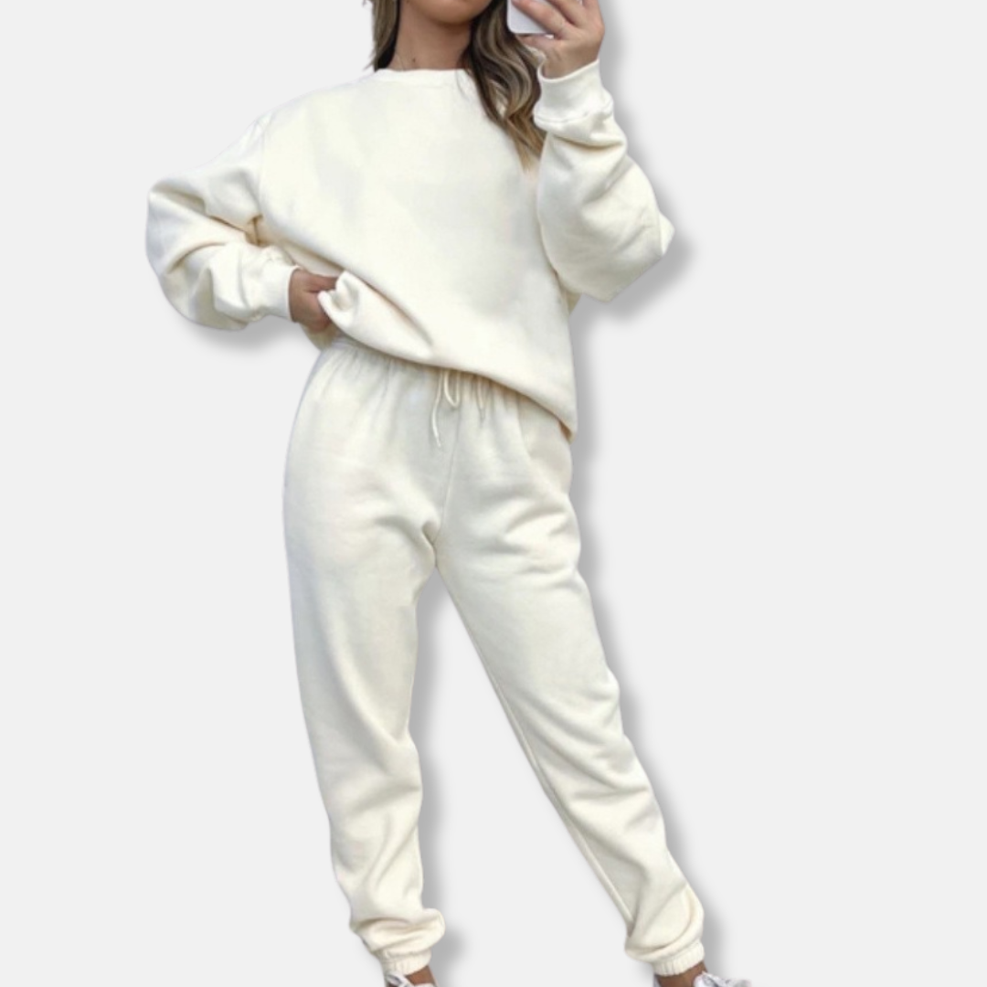Women's Loungewear Set – Relaxed Fit – Long Sleeves – Jogging Pants with Drawstring