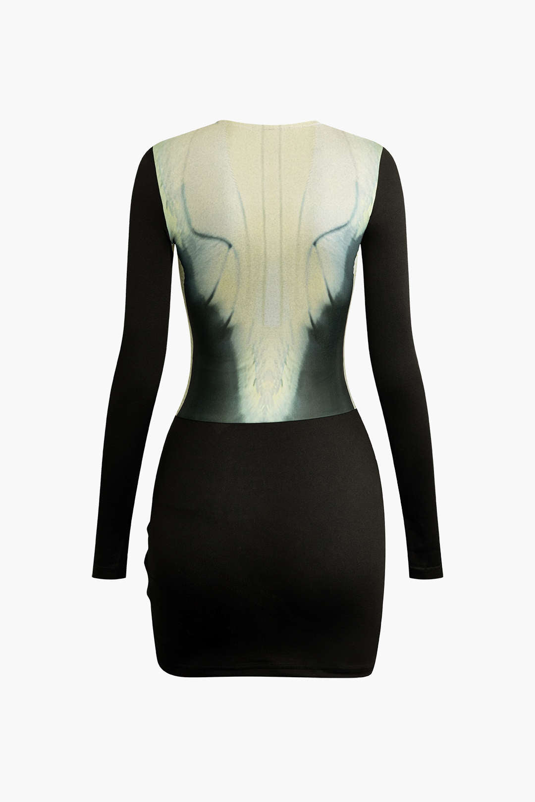Draped Elegance Mini Jurk met Lange Mouwen