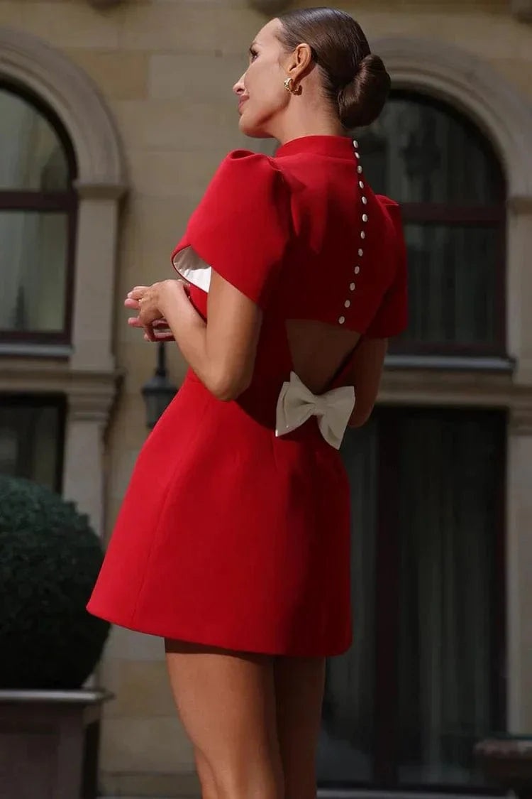 Flora Mini Jurk met Bloemige Mouwen