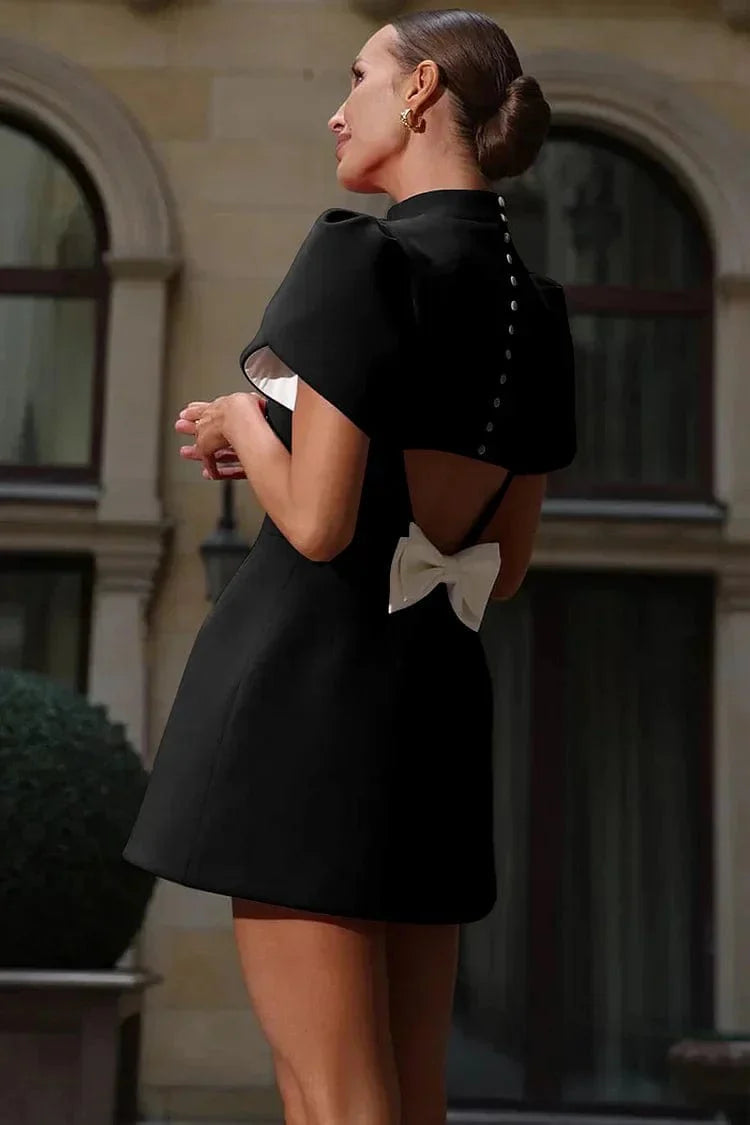 Flora Mini Jurk met Bloemige Mouwen