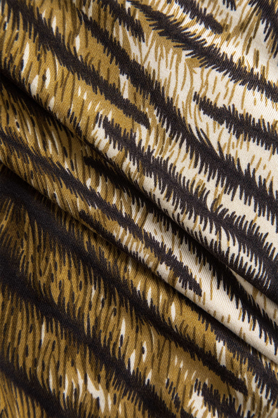 Leopard Print Lange Mouw Midi Jurk