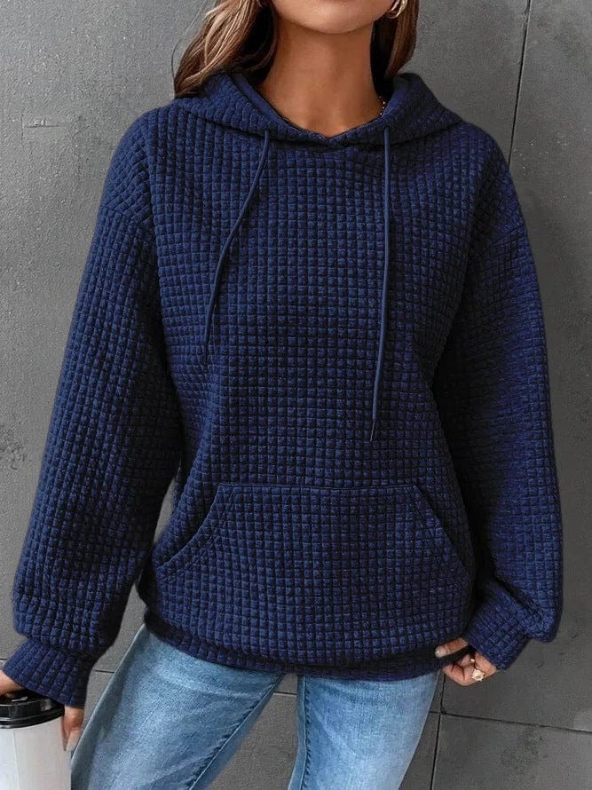 Dames Hoodie – Relaxed pasvorm – Gewatteerde Stof – Capuchon met Koord – Kangoeroezak