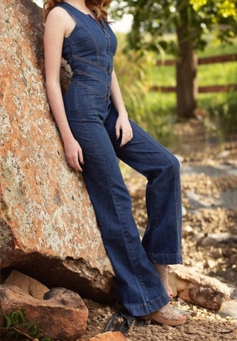 Amalia Denim Jumpsuit met Ruguitsnede
