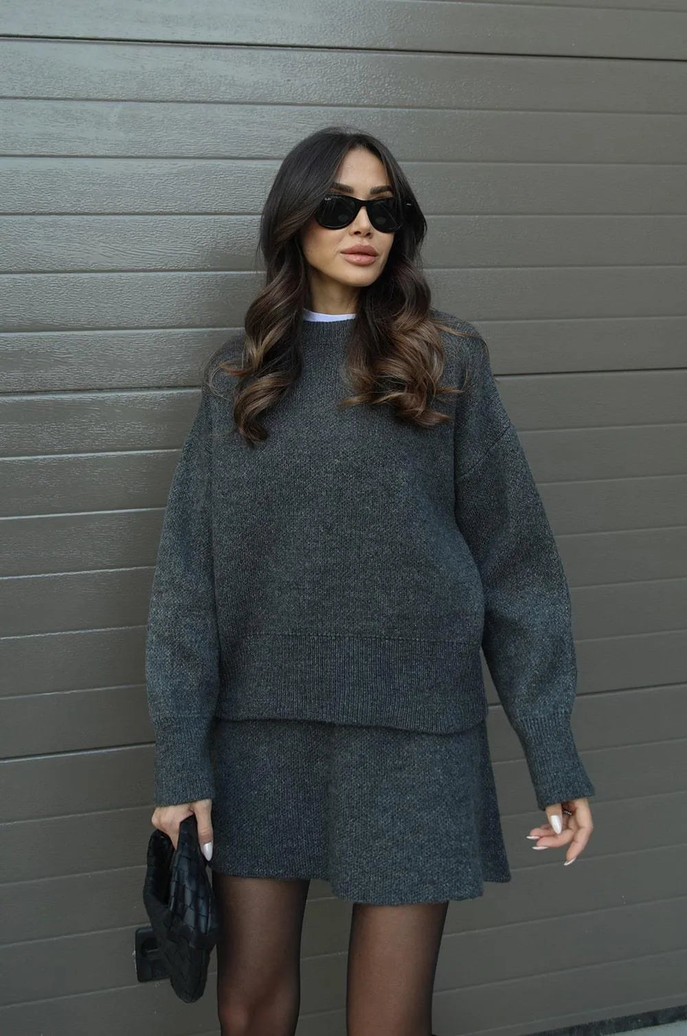 Amelia Knit Sweater Skirt Two-Piece Set | Knitted Comfort Two-Piece Set