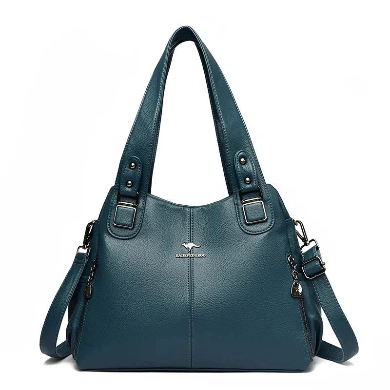 Vintage leren schoudertas voor dames