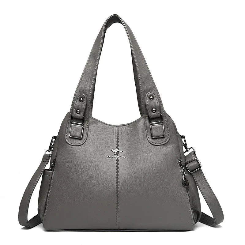 Vintage leren schoudertas voor dames