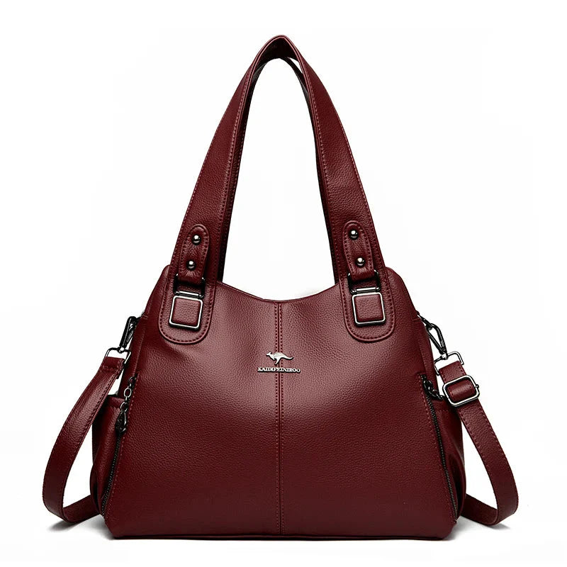 Vintage leren schoudertas voor dames