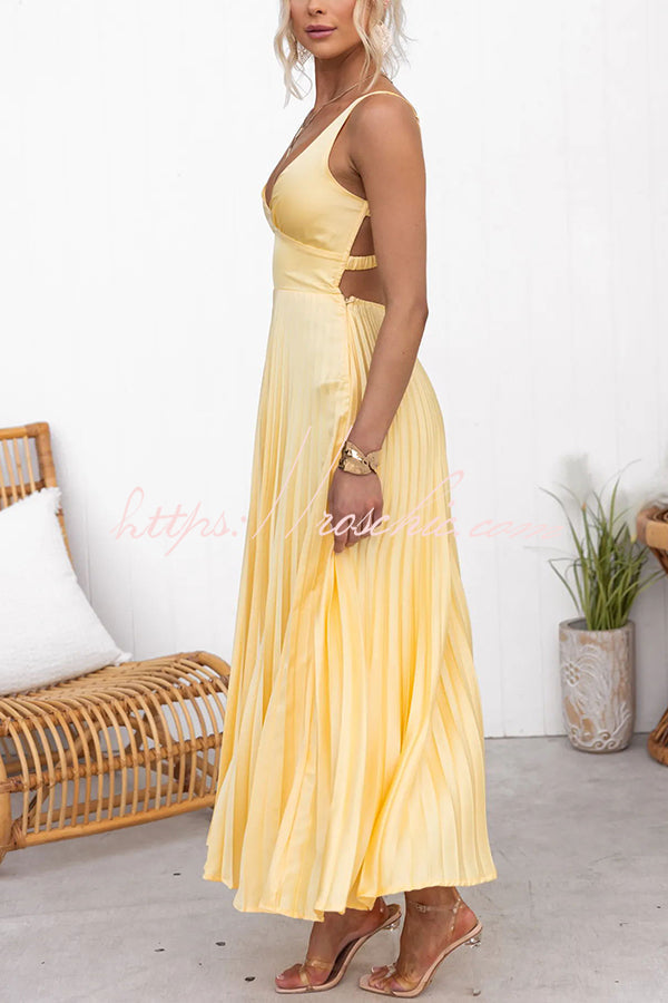 Elegante Geplisseerde Maxi Jurk