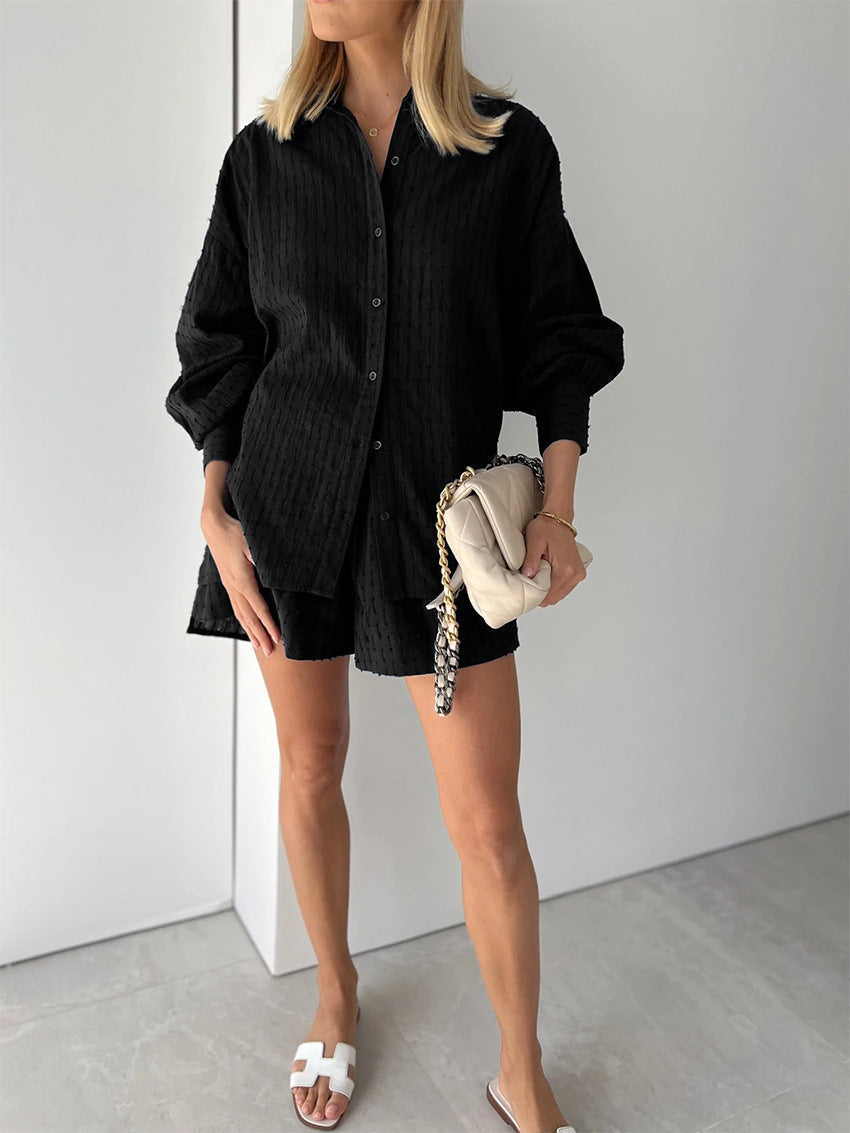 Luchtige Linnen Set met Blouse en Short voor Dames