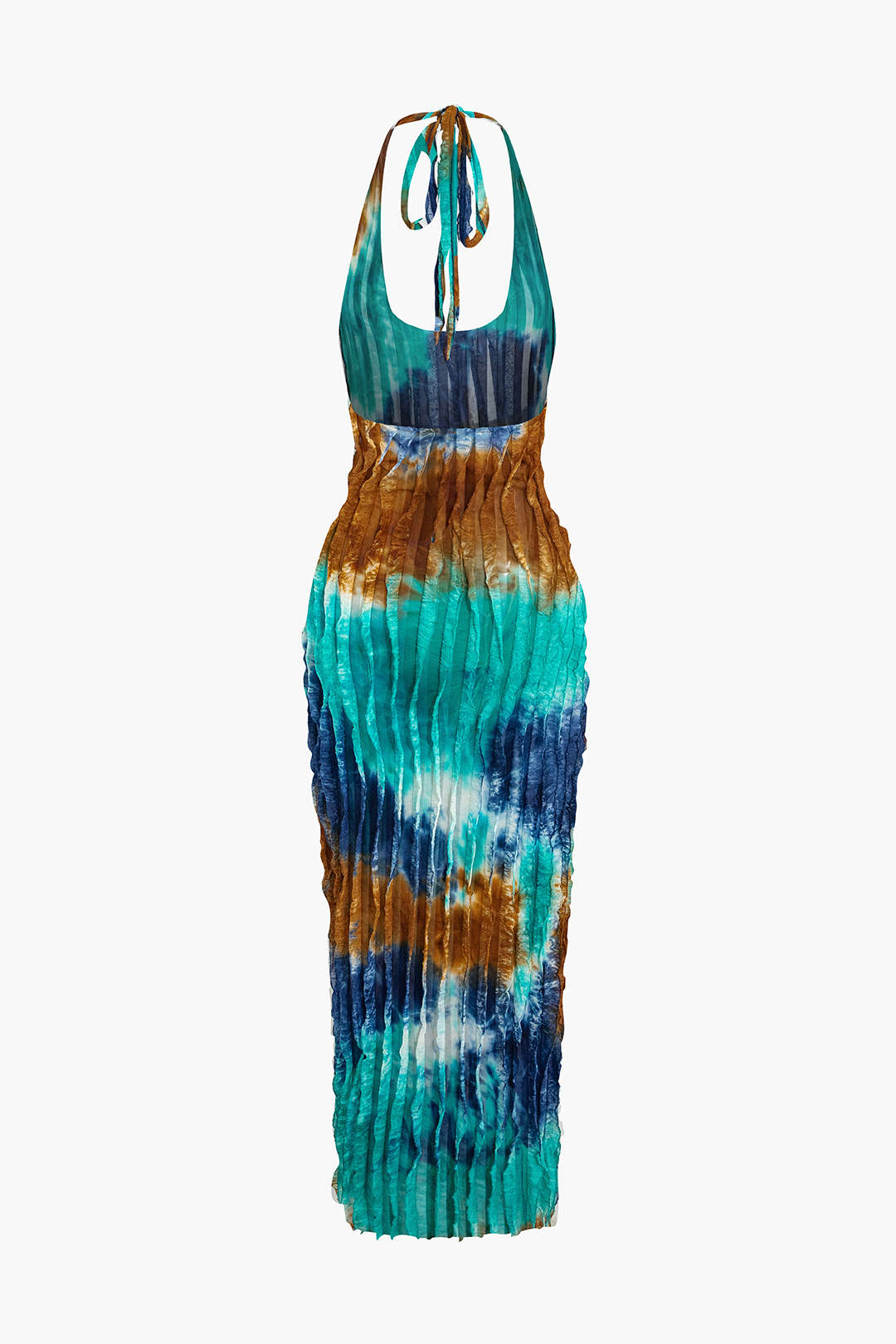 Transparante Ruffle Rugloze Maxi Jurk