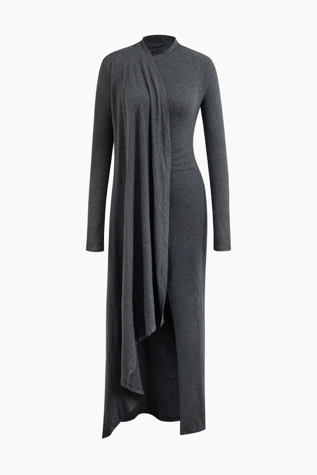 Maxi-jurk met hoge hals en split