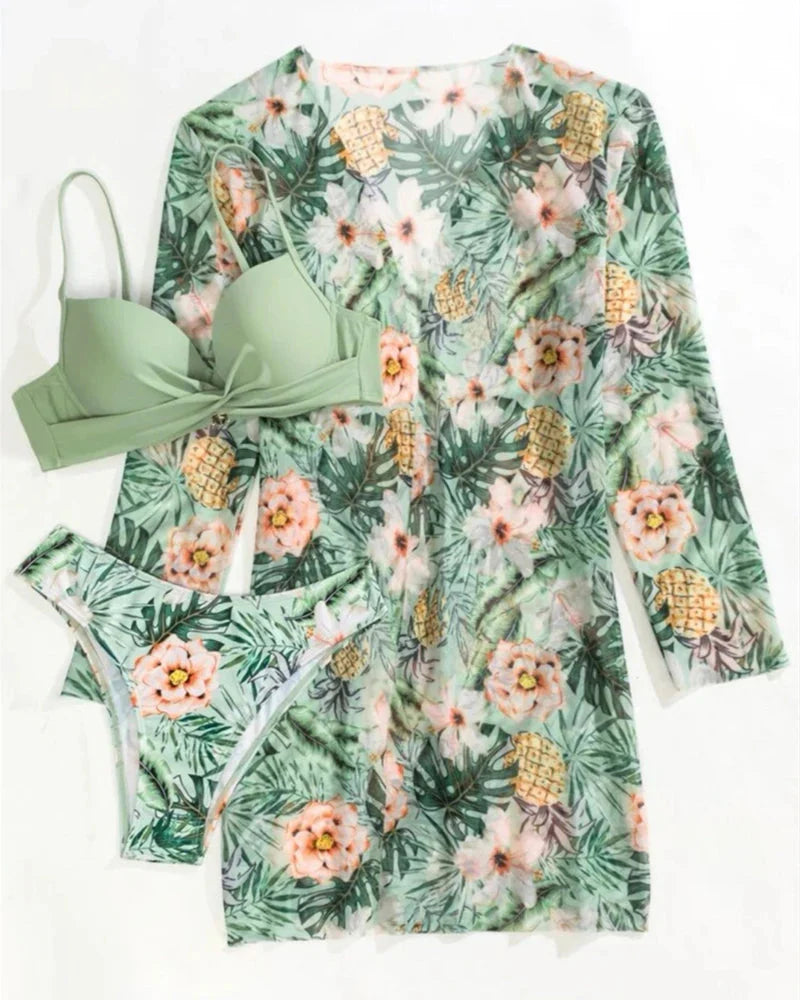 Stijlvolle bikini en strandcover-up set voor dames