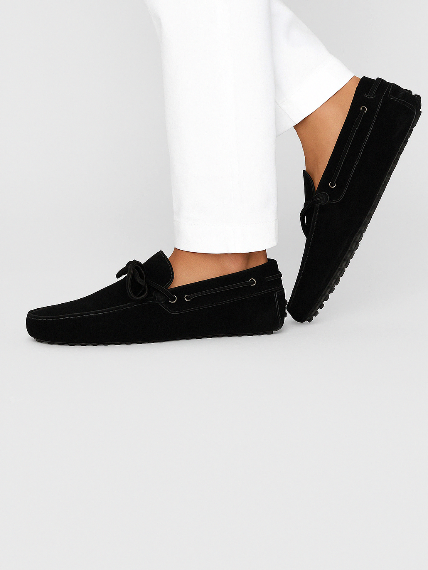 Zwart Suède Mocassin Loafers voor Heren