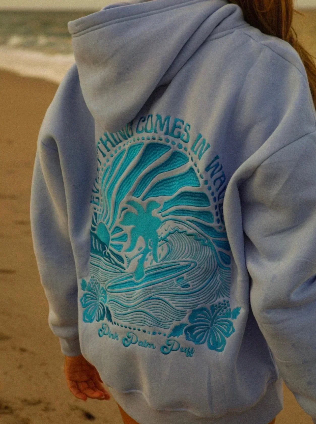 Uniseks Hoodie – Zonsondergang Design Achterkant