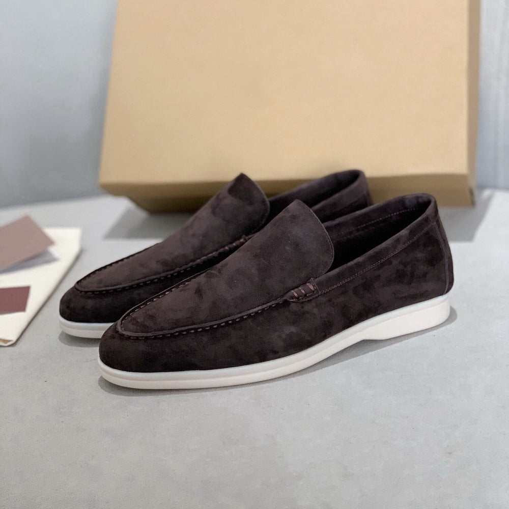 Chique Heren Suède Loafers – Slip-On Design, Minimalistisch, Old Money Stijl