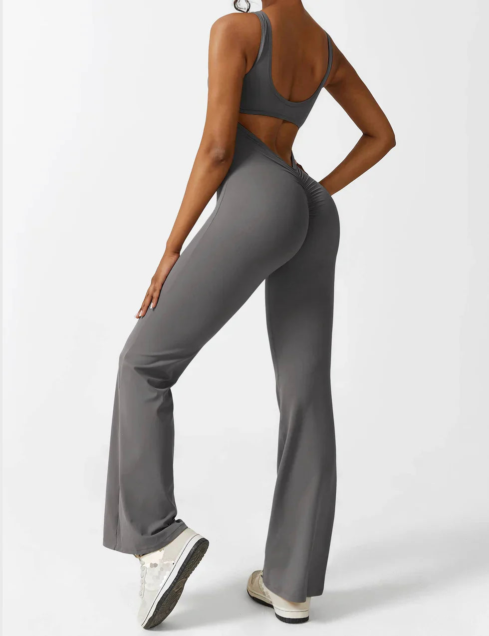Jumpsuit met Flared Pijpen en Open Rug voor Dames
