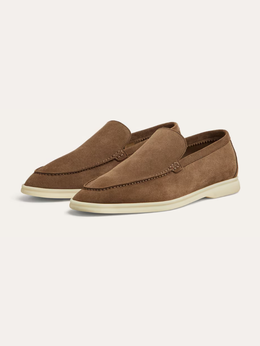 Elegante Bruine Loafers van Suède voor Heren