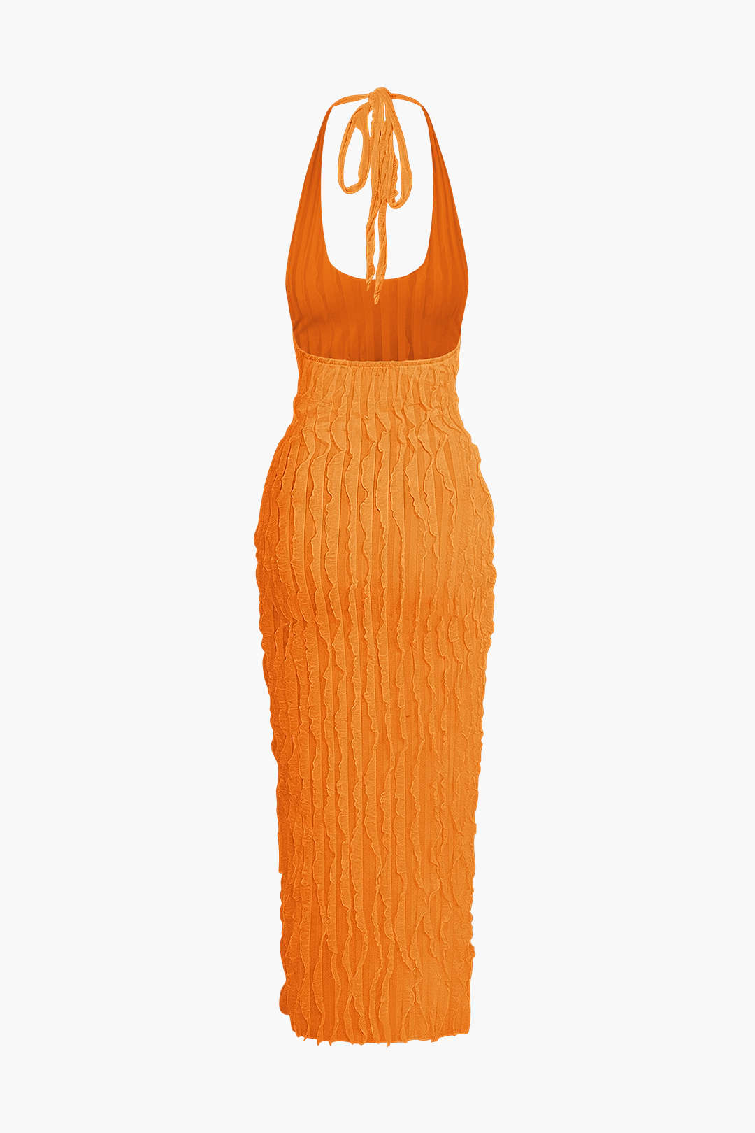 Transparante Ruffle Rugloze Maxi Jurk