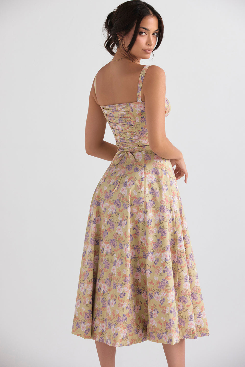 Dames Bloemen Bustier Midriff Taille Shaper Jurk