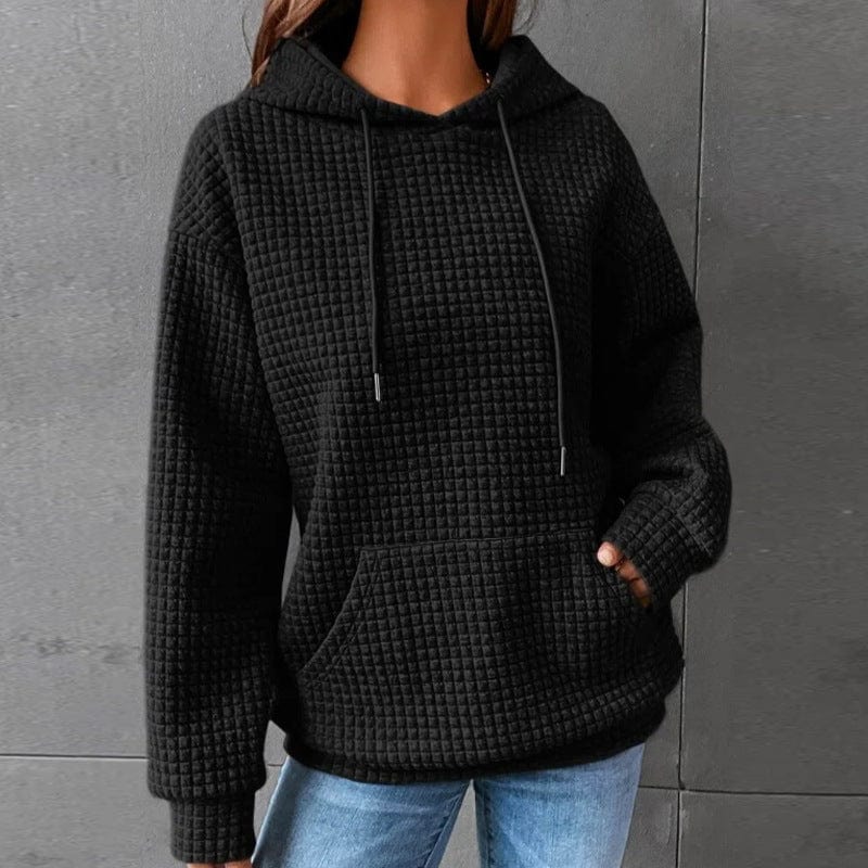 Dames Hoodie – Relaxed pasvorm – Gewatteerde Stof – Capuchon met Koord – Kangoeroezak