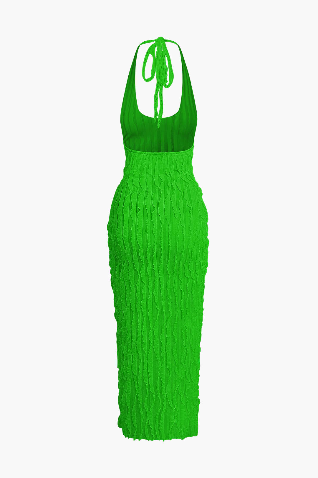 Transparante Ruffle Rugloze Maxi Jurk