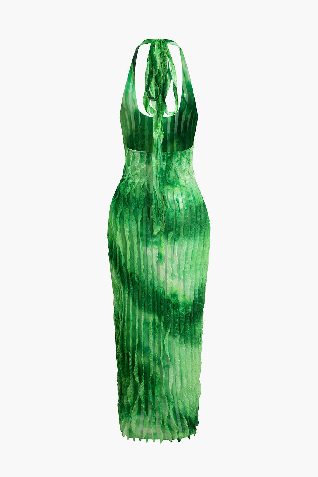 Transparante Ruffle Rugloze Maxi Jurk